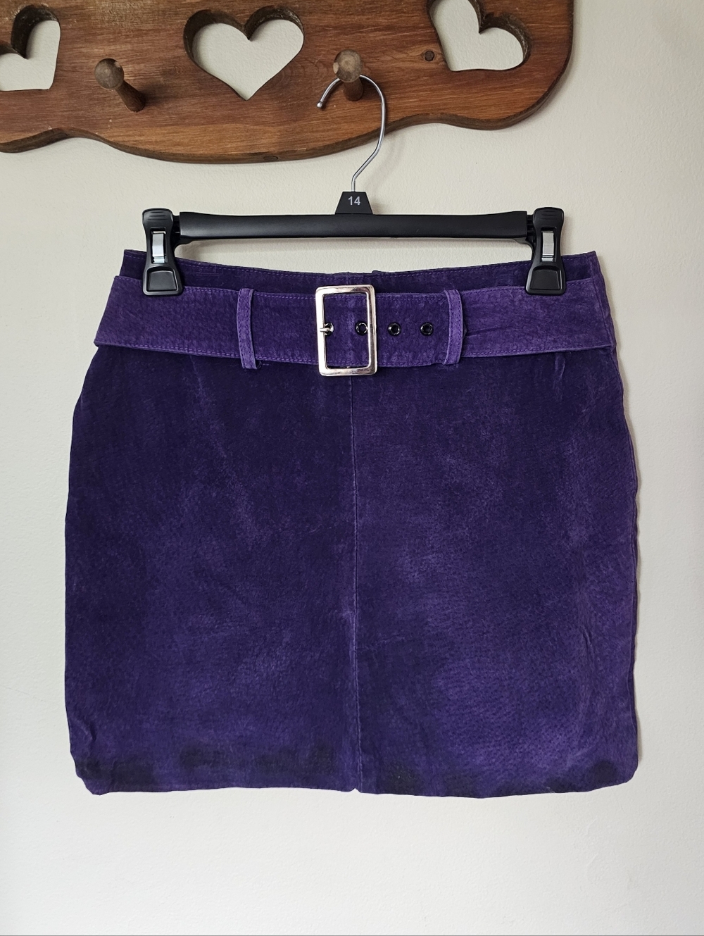 Vintage 80's Notorius Purple Leather Mini Skirt